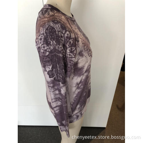 Spitze Tie-Dye lange Ärmel für Damen